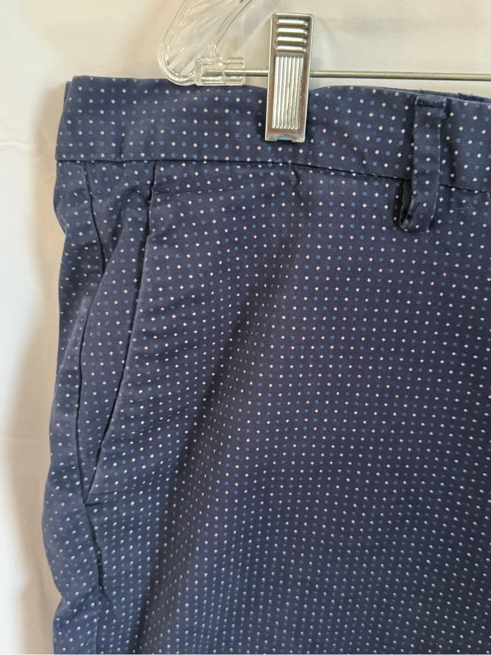 Michael Kors Navy Microdot Flat Front Shorts Golf Resort Country Club
